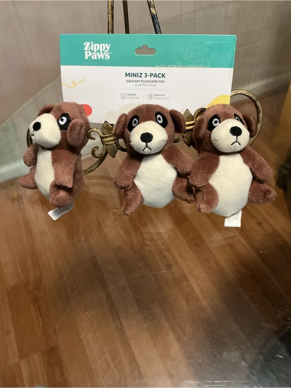 NEW Dog Toys 3 Mini Stuffed Plush Doggies with Squeakers | Zippy Paws